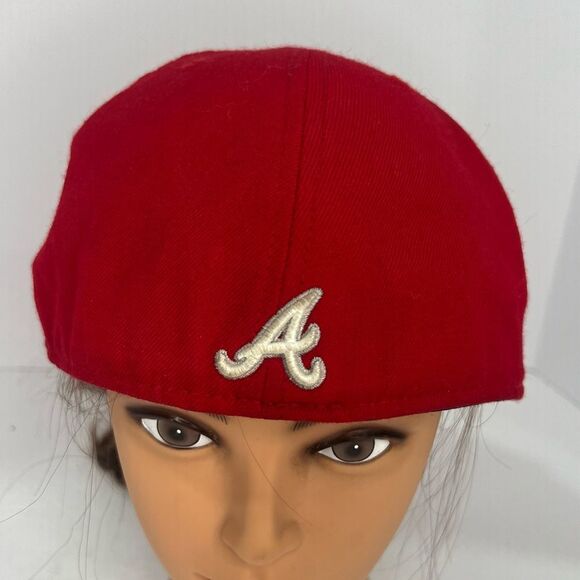 New Era 59fifty Atlanta Braves Red Fitted MLB Unisex Wool Hat Cap Size 7 5/8 - Picture 3 of 10